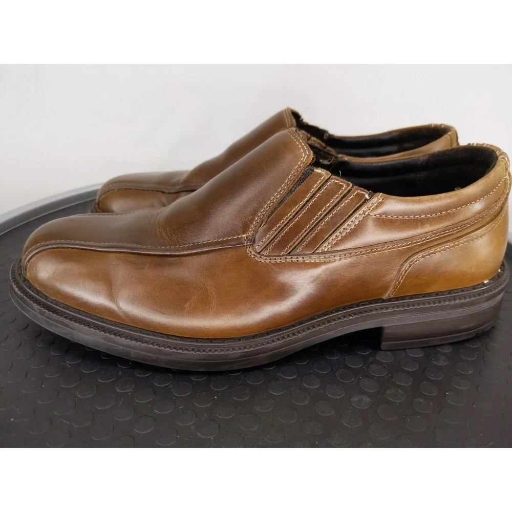 Bostonian Loafers Brown Leather Waterproof Slip On Square‎ Toe 29317 Mens 9